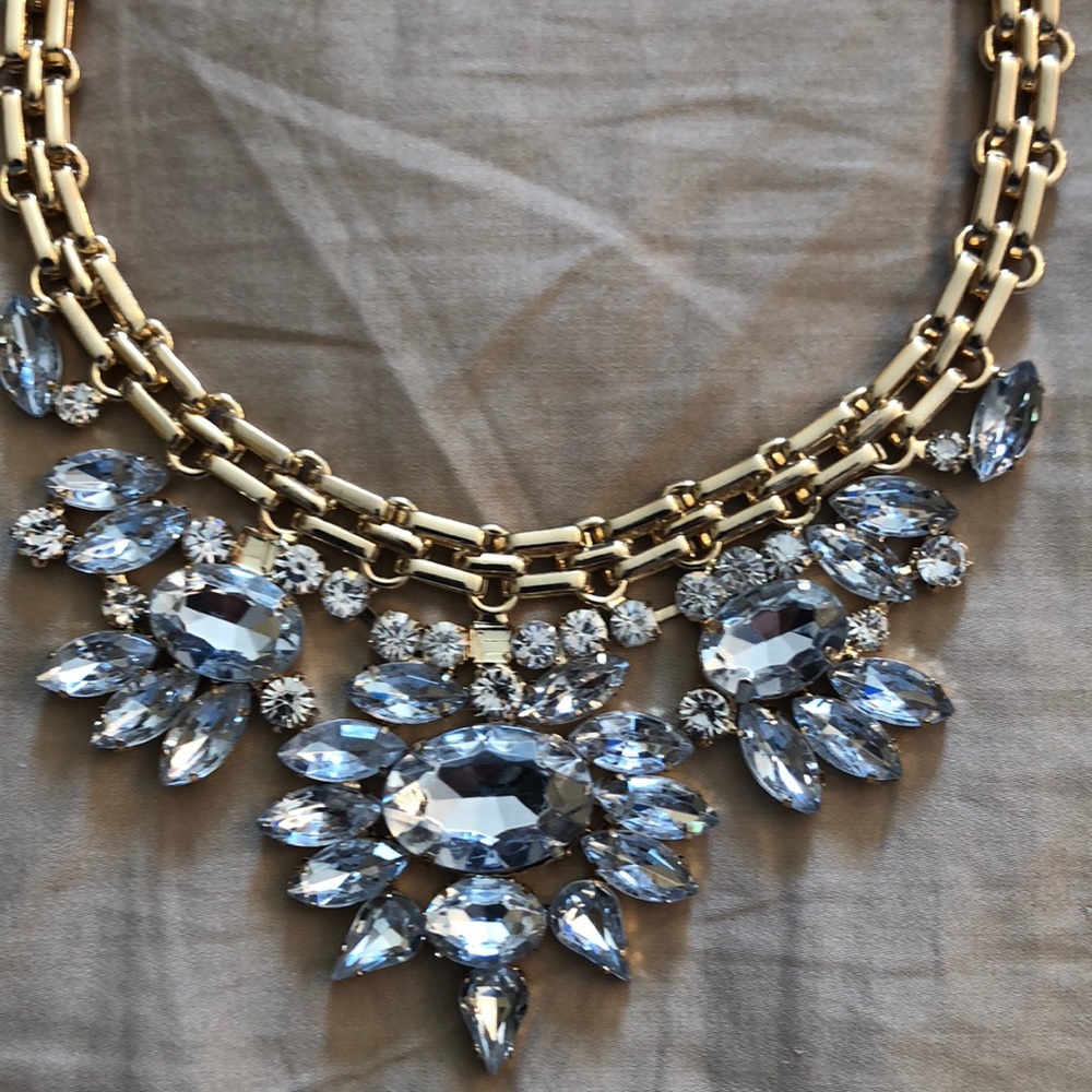 Gold Crystal Necklace - New w/Tags